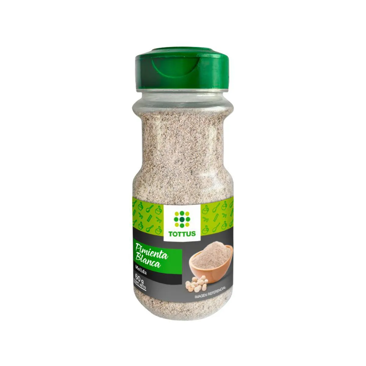 TOTTUS - Pimienta Blanca Molida Tottus Empaque 60 g