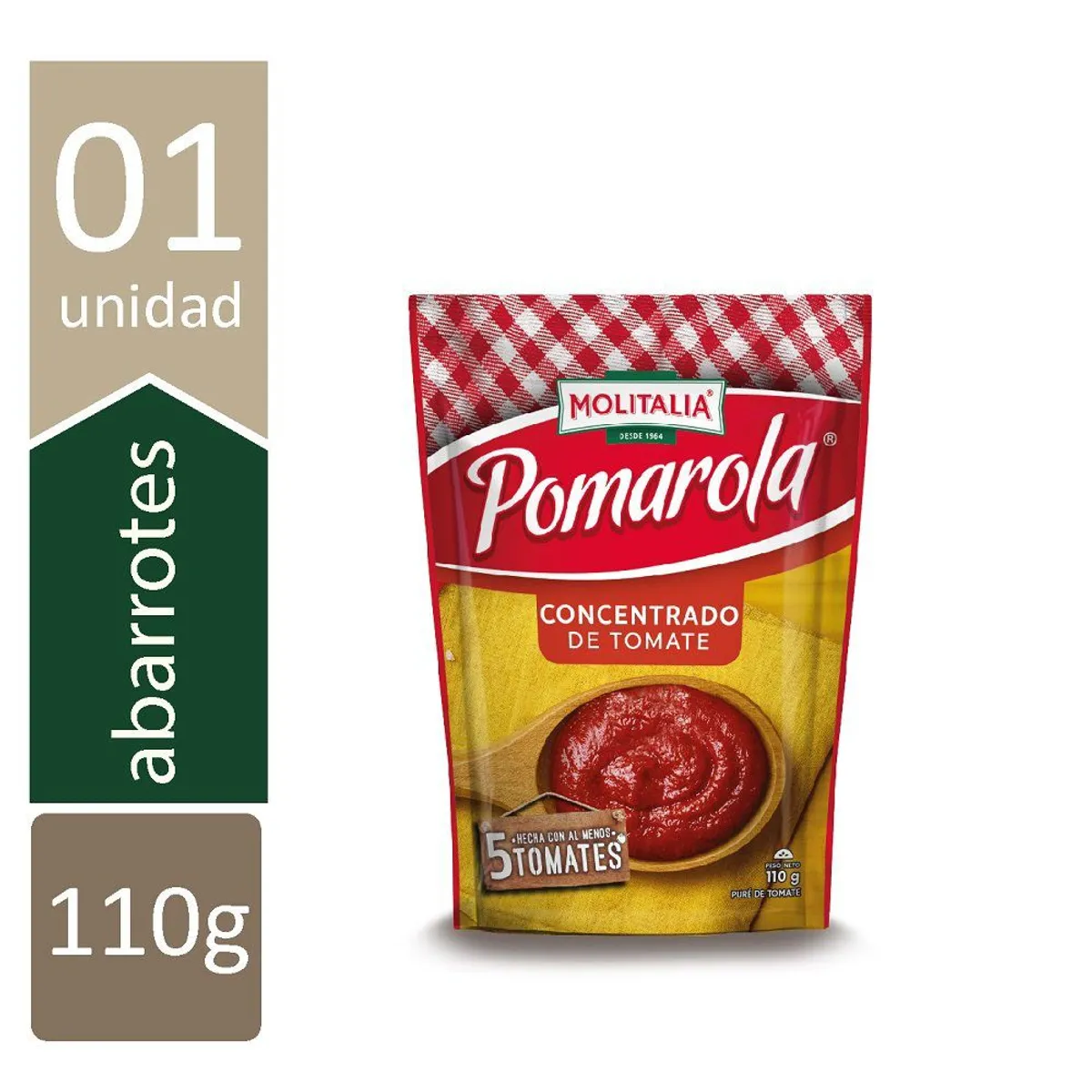 MOLITALIA - Puré Tomate Concentrado Molitalia Pomarola Doypack 110 g