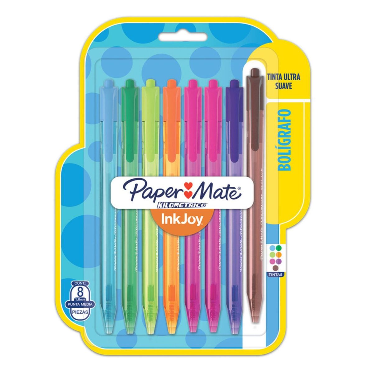 PAPERMATE - Lapicero Paper Mate InkJoy 100RT Punta Media Empaque 8 Und