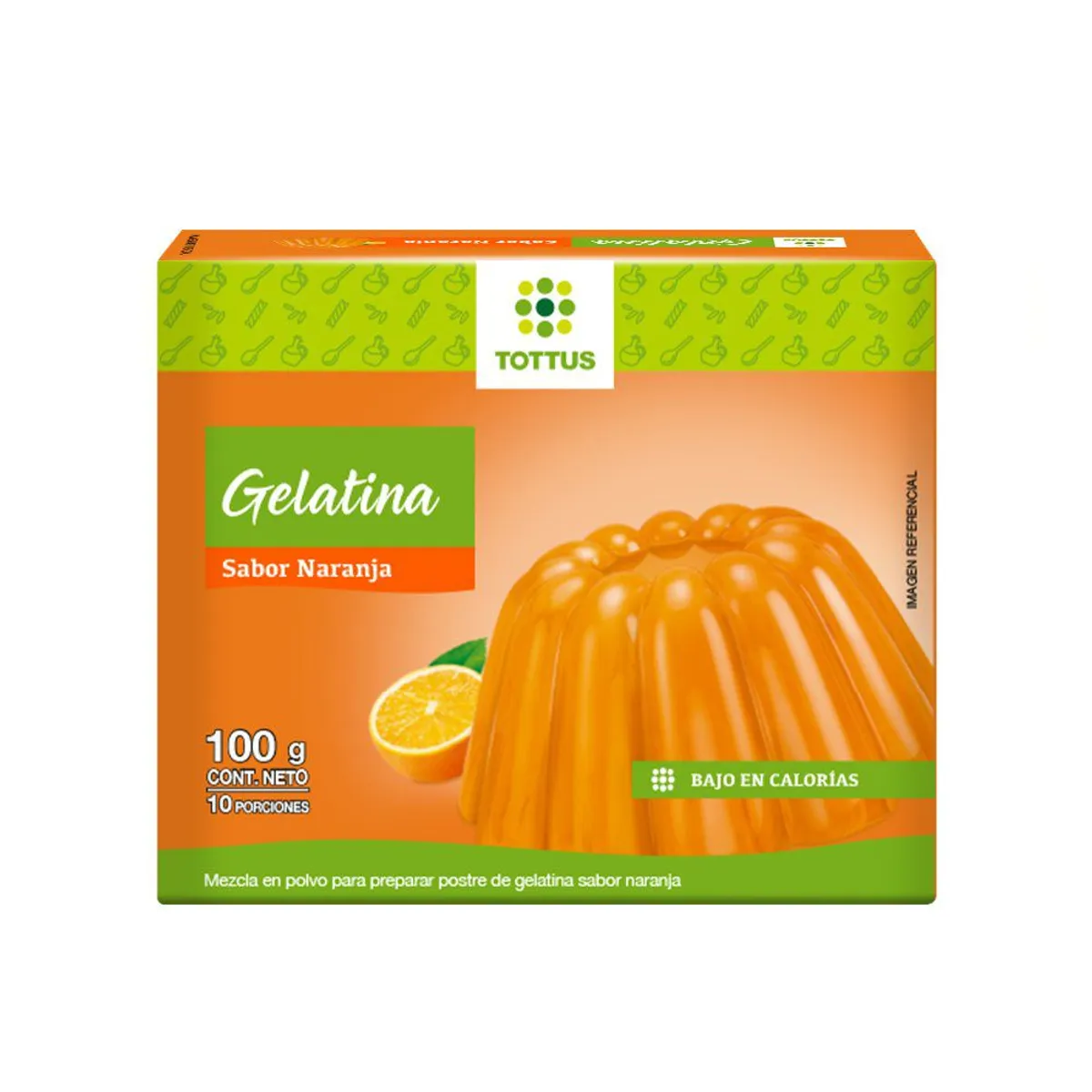 TOTTUS - Gelatina Tottus Naranja Bolsa 100 g
