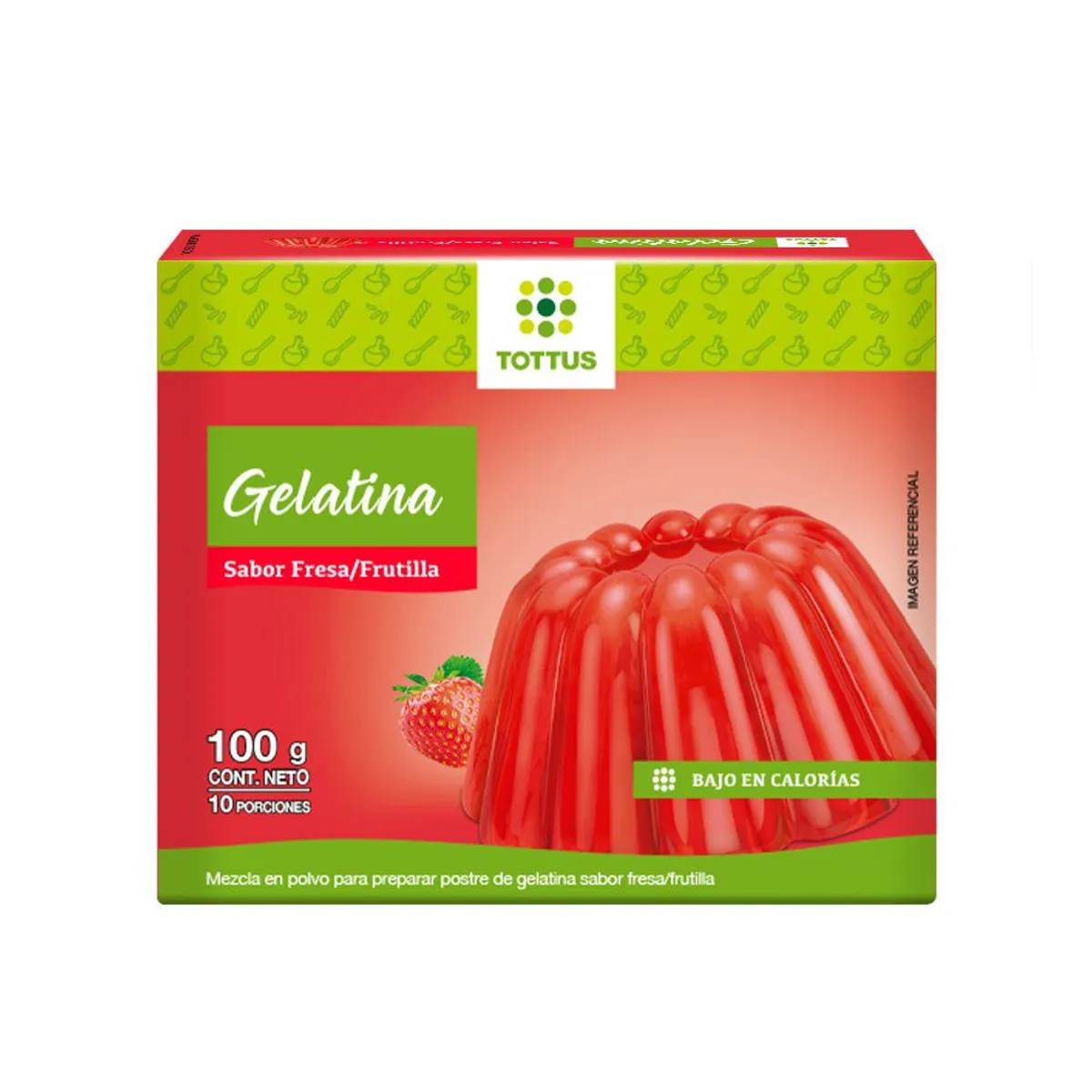 TOTTUS - Gelatina Tottus Fresa Bolsa 100 g