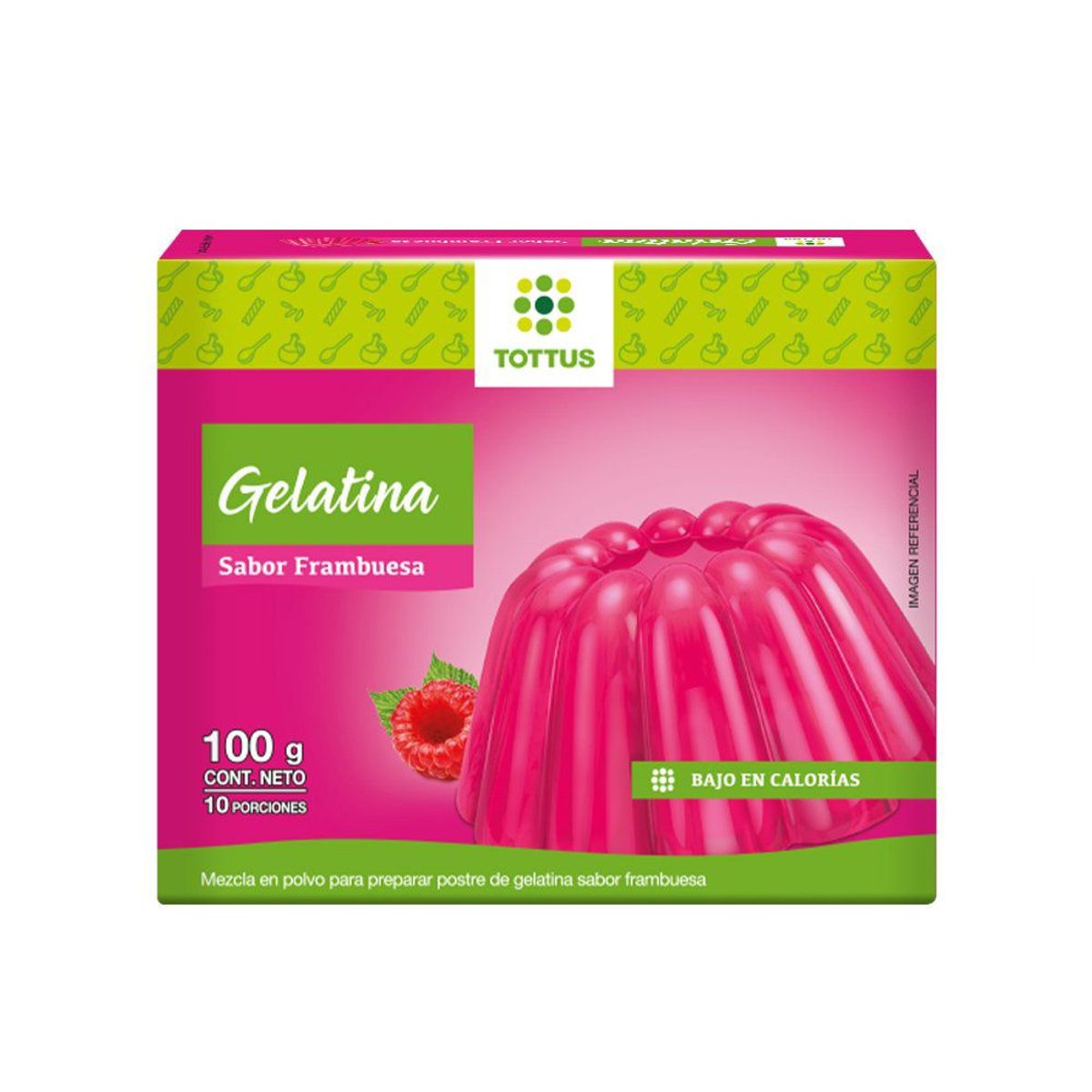 TOTTUS - Gelatina Tottus Frambuesa Bolsa 100 g