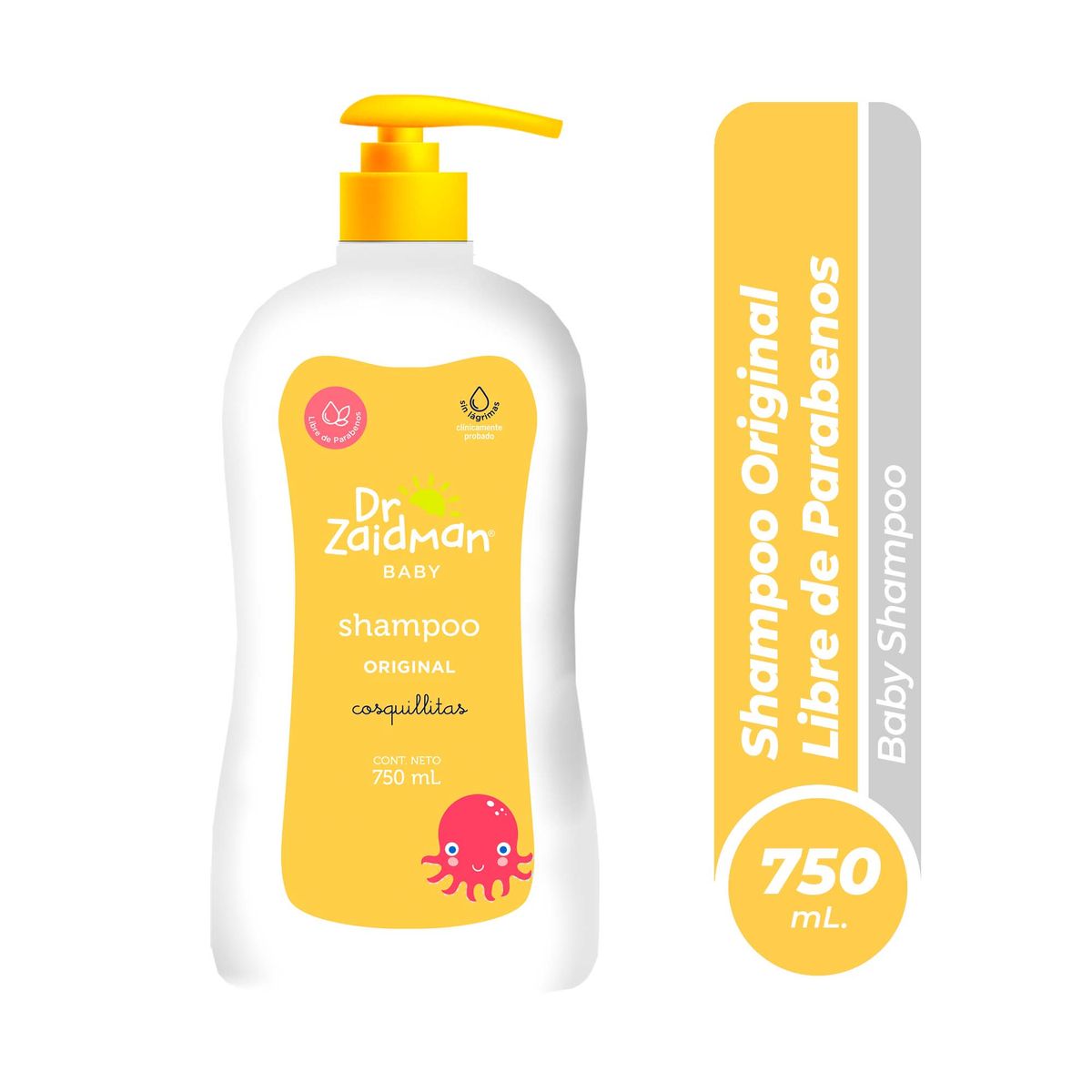 DR ZAIDMAN - Shampoo para Bebé Dr. Zaidman Original Cosquillitas Botella 750 mL