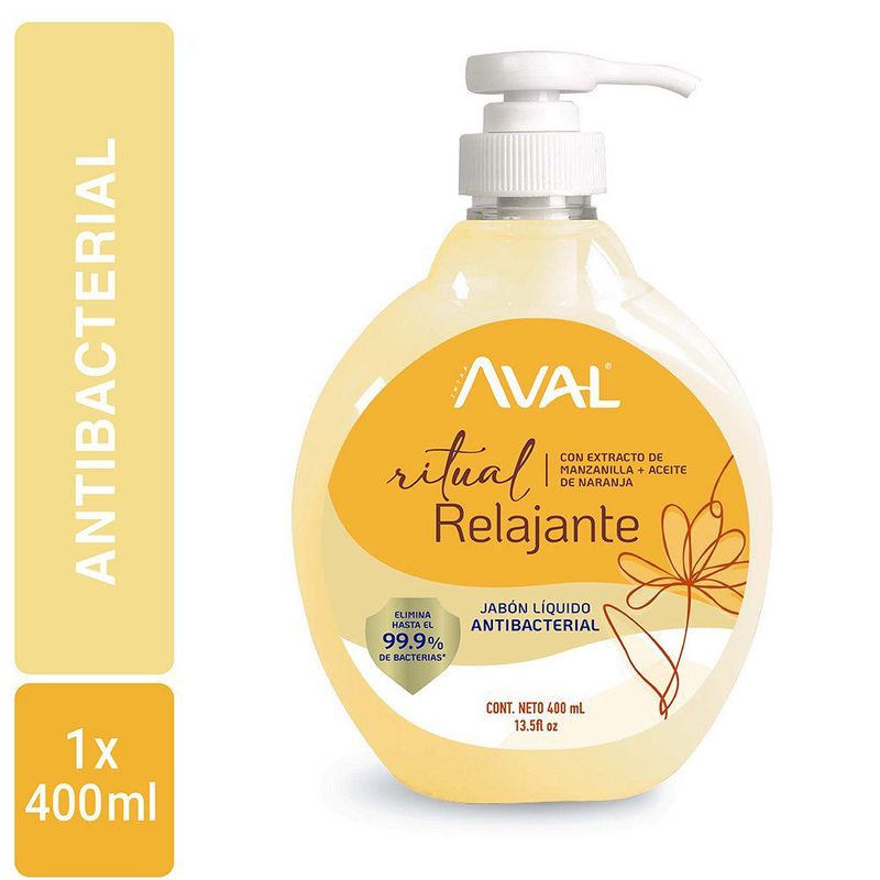 AVAL - Jabón Líquido Aval Antibacterial Relajante Envase 400 mL
