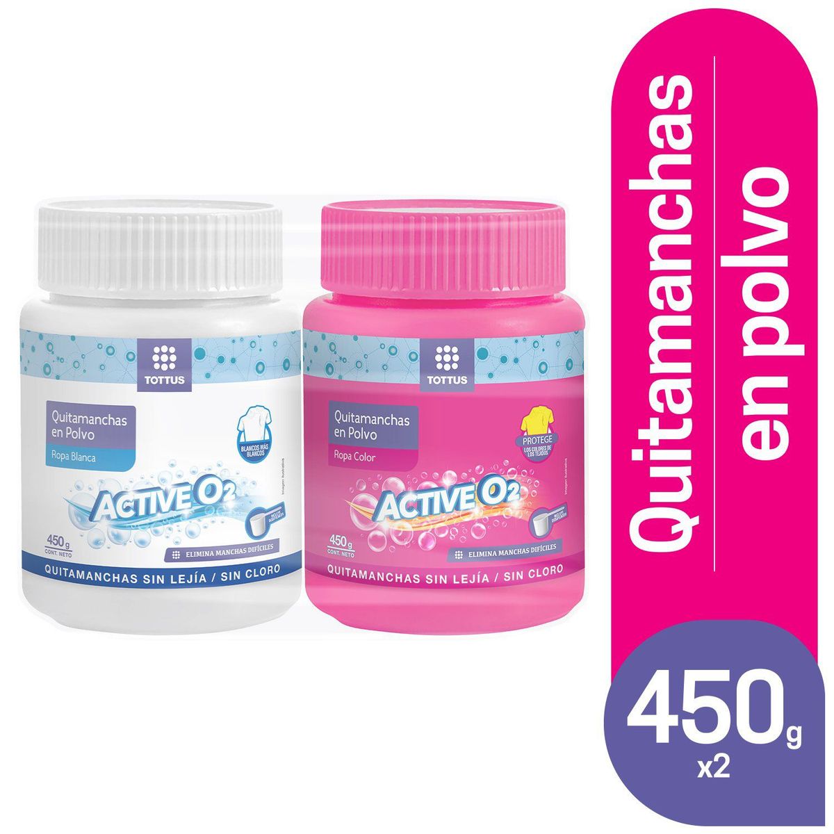 TOTTUS - Quitamanchas en Polvo Tottus Pack 2 Und