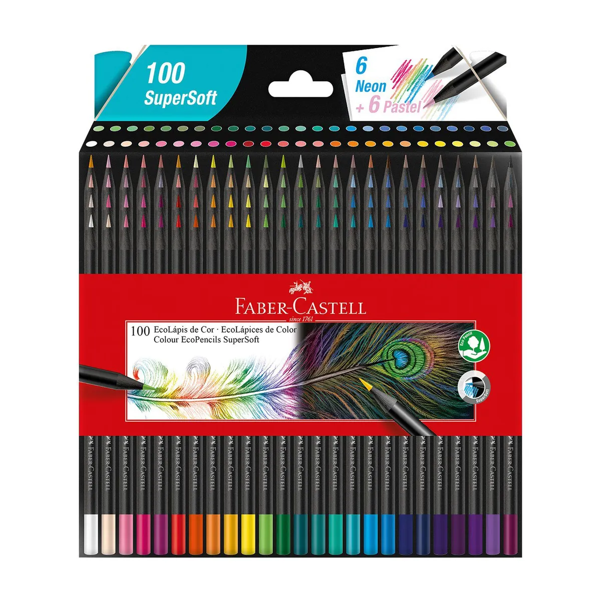 FABER CASTELL - Lápices De Color Faber Castell Eco Supersoft Estuche 100 Und