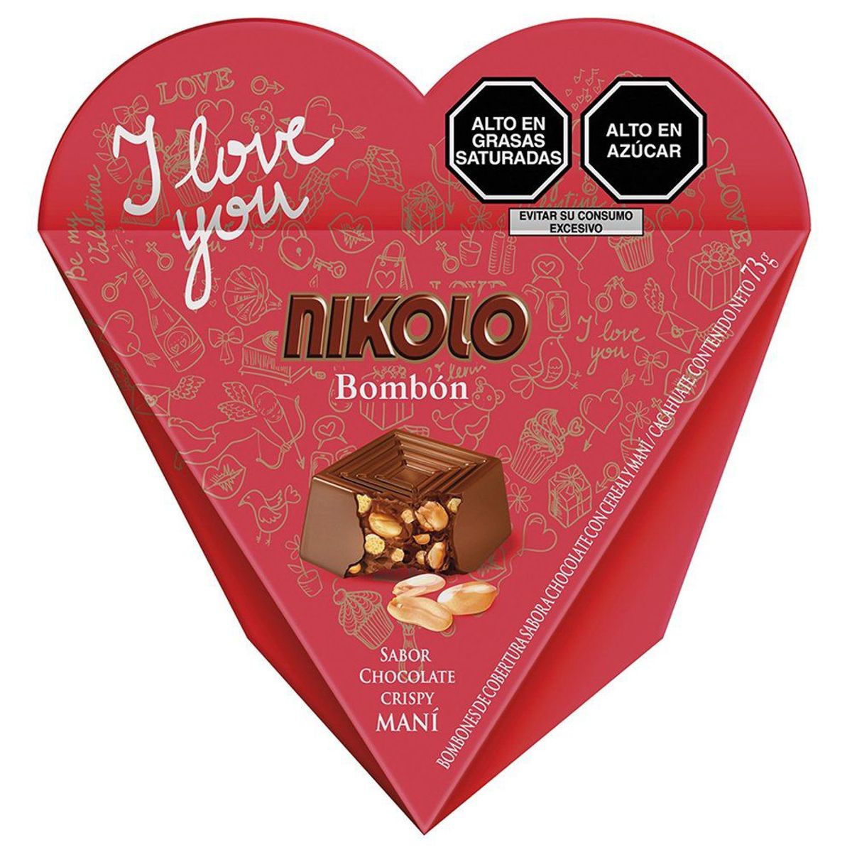 NIKOLO - Bombones Nikolo Chocolate Crispy Maní Empaque 73 g