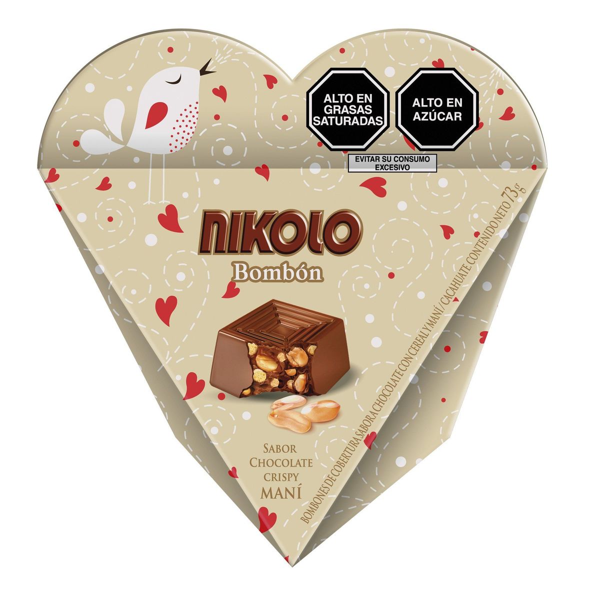 NIKOLO - Bombones Nikolo Chocolate Crispy Maní Empaque 73 g