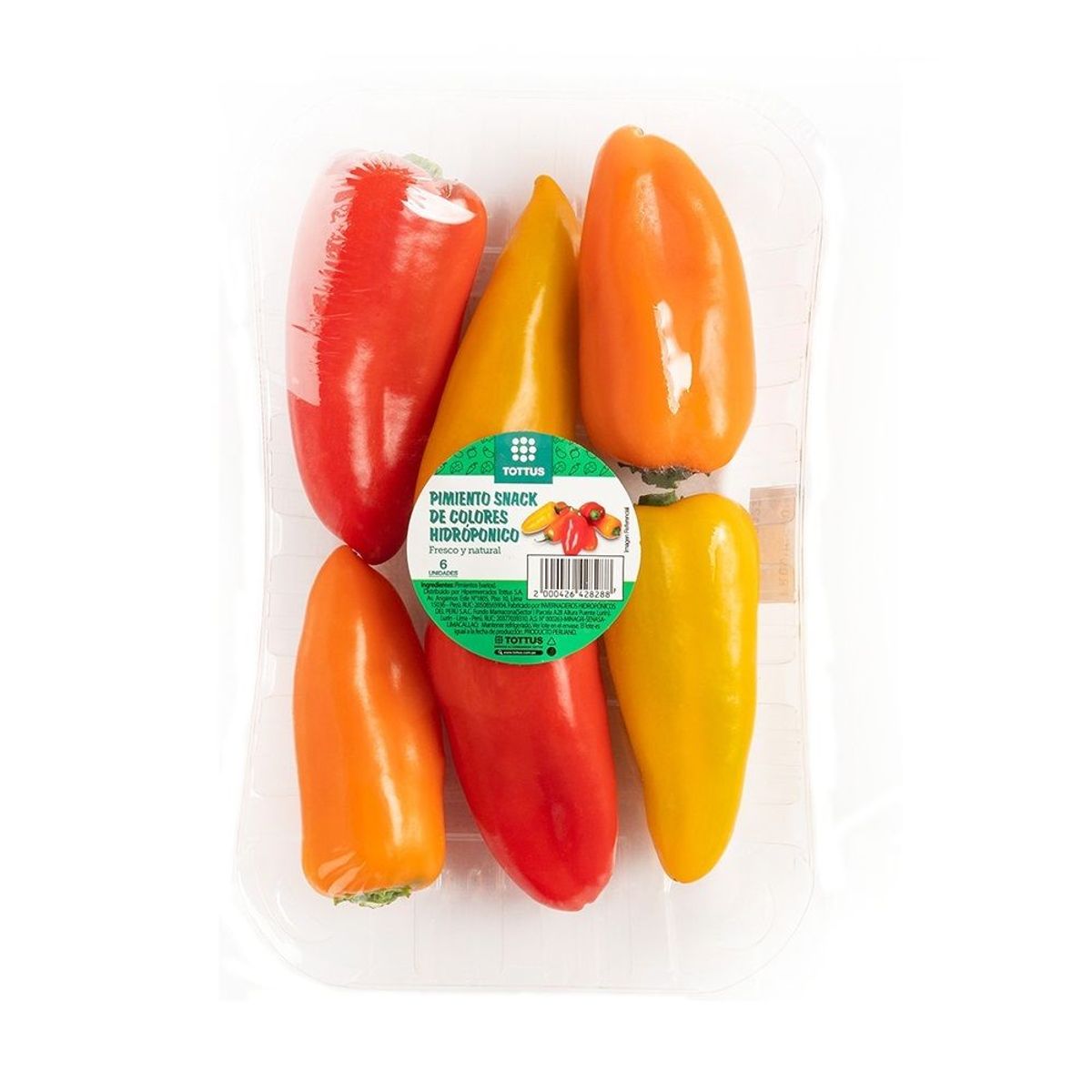 TOTTUS VERDURAS - Pimientos Snack De Colores Hidropónico Tottus