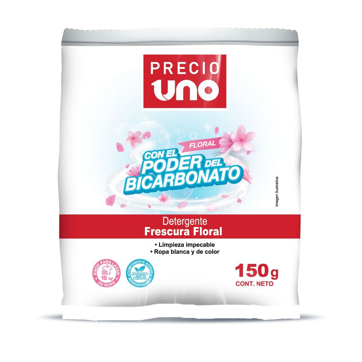 PRECIO UNO - Detergente Precio Uno Polvo Frescura Floral Bolsa 150 g