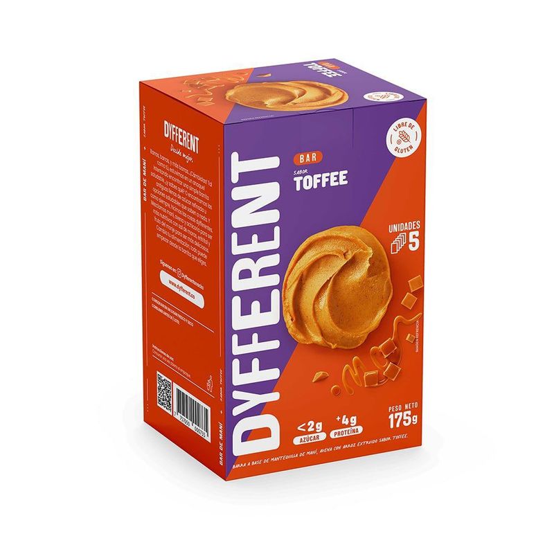 DYFFERENT - Barra Maní y Toffee Dyfferent Caja 5 Und