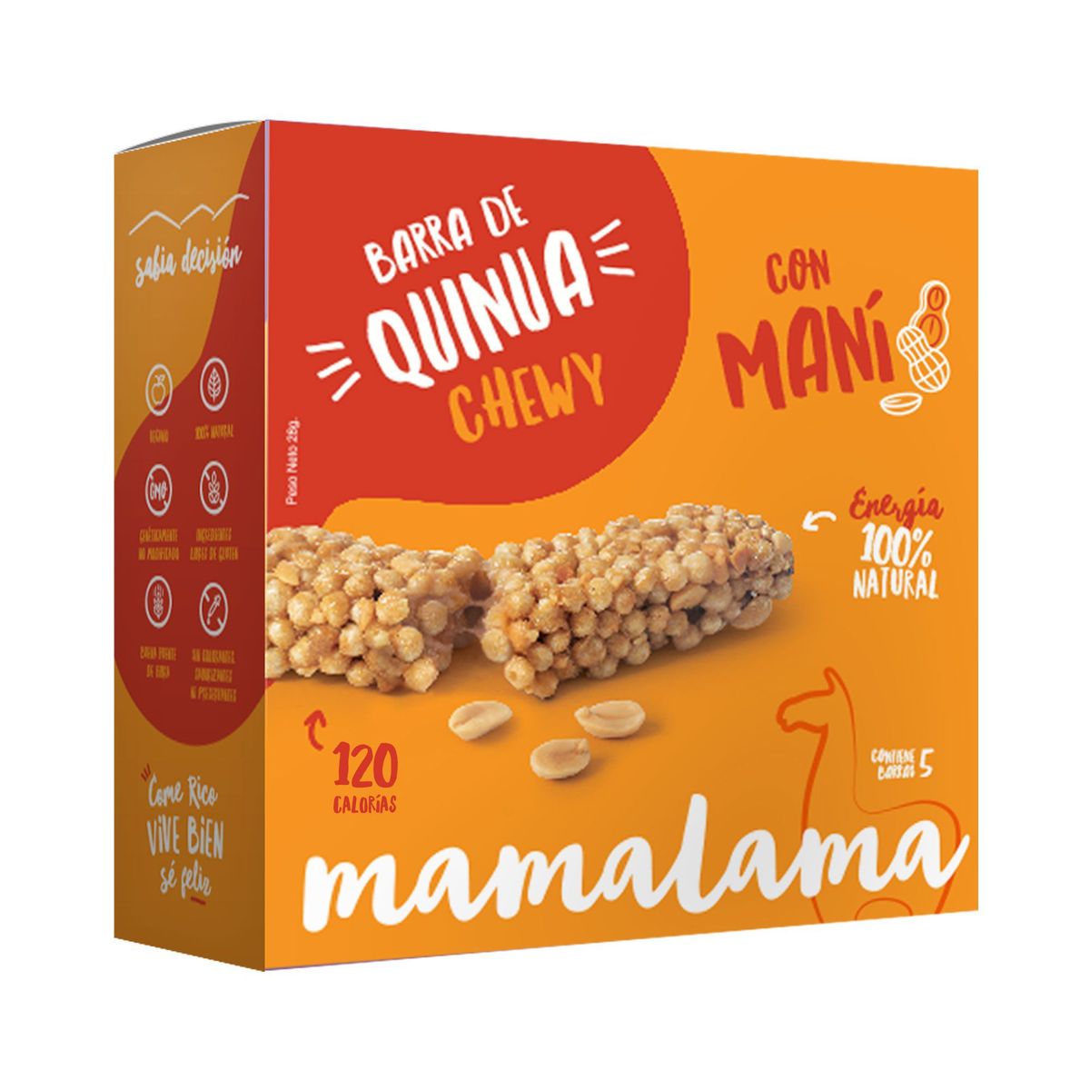MAMALAMA - Barra Quinua Mamalama Chewy con Maní Caja 5 Und