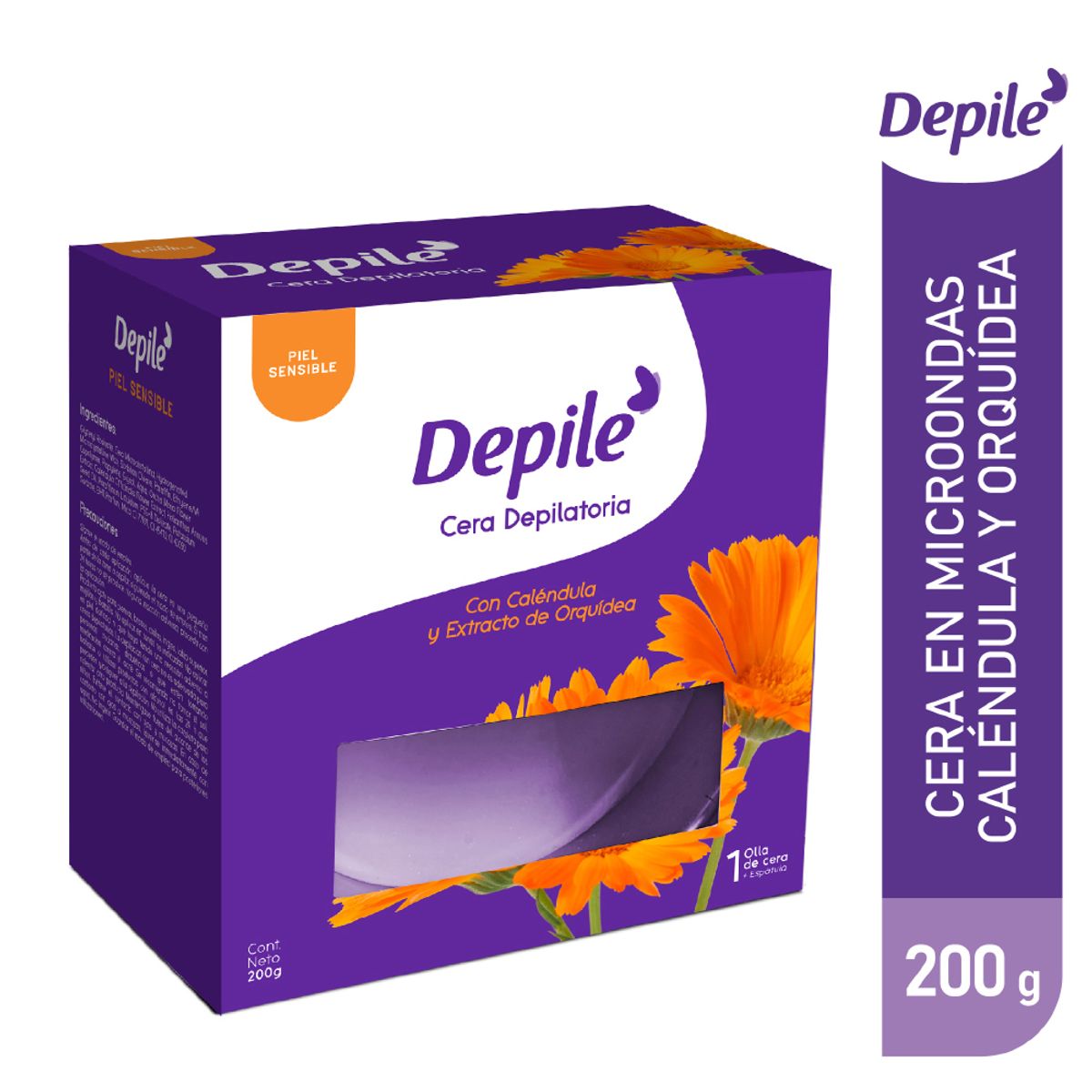 DEPILE - Cera Depiladora Depile Caléndula Extracto Orquídea Caja 200 g