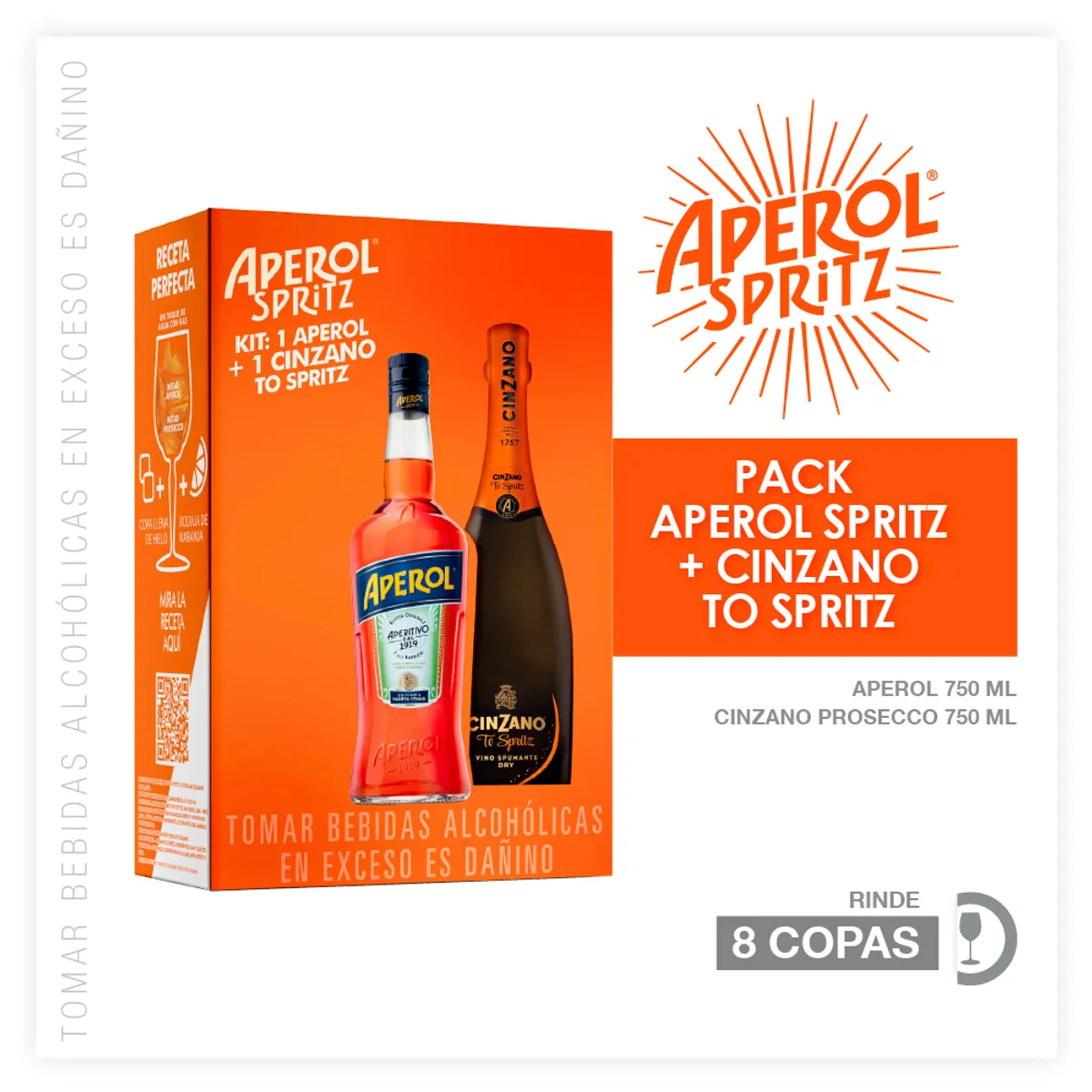 APEROL - Licor Aperol 750 mL + Cinzano to Spritz 750 mL