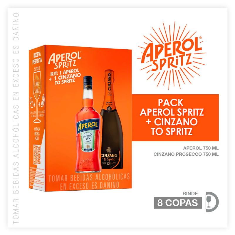 APEROL - Pack Aperol 750 mL + Cinzano Prospritz 750 mL