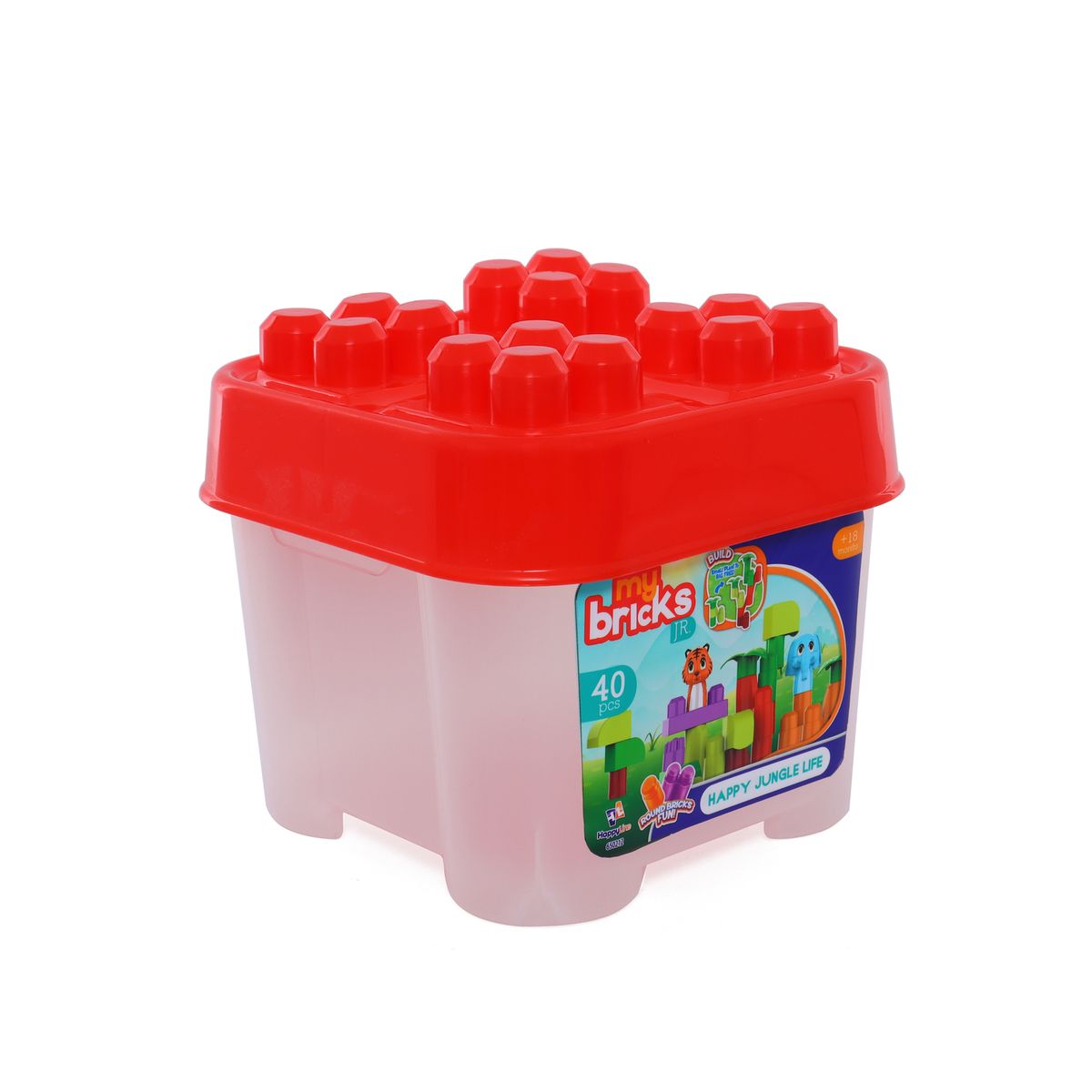 MY BRICKS JR - Balde de Bloques Maxi Selva 40 Pzas