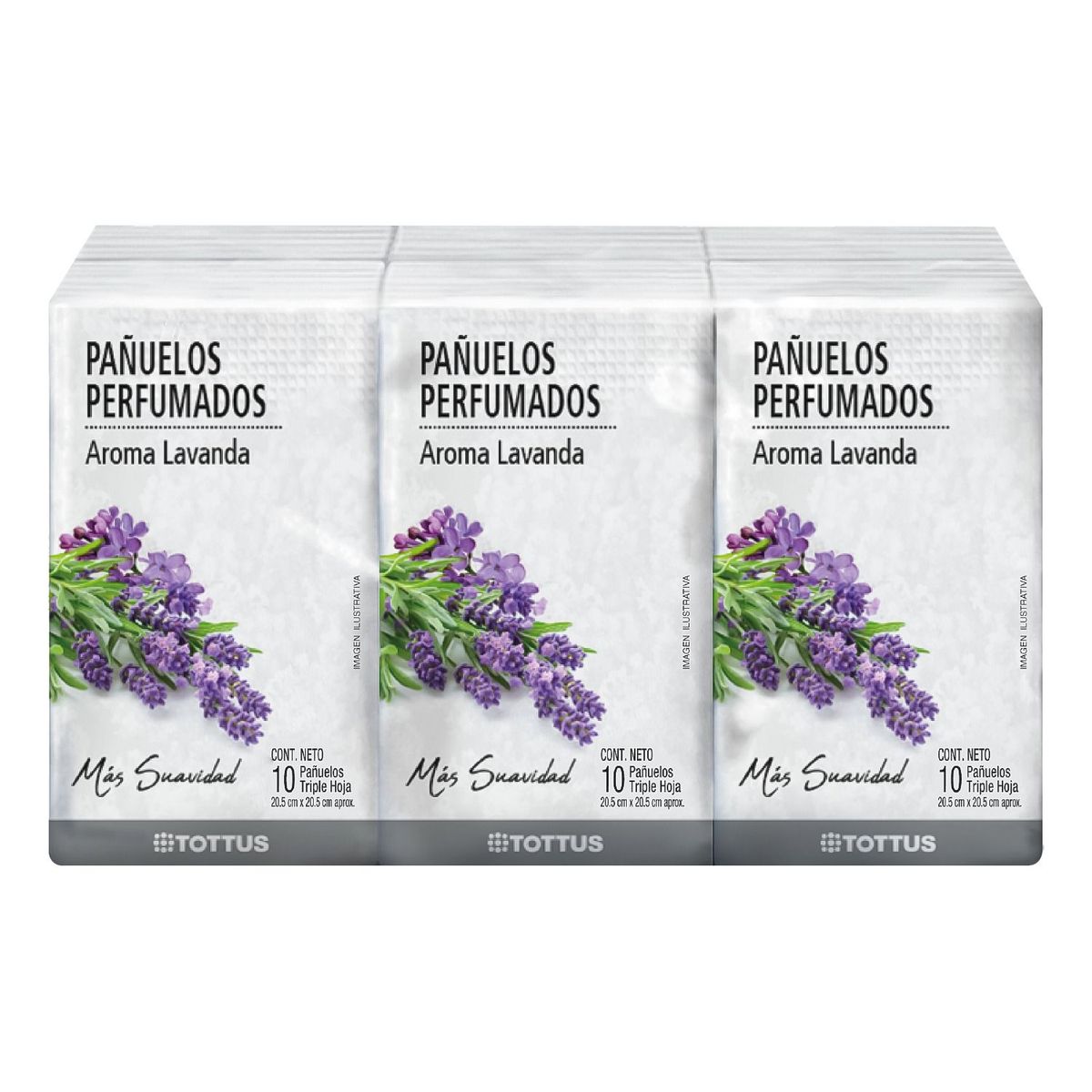 TOTTUS - Pañuelos Tottus Aroma Lavanda Empaque 6 Und