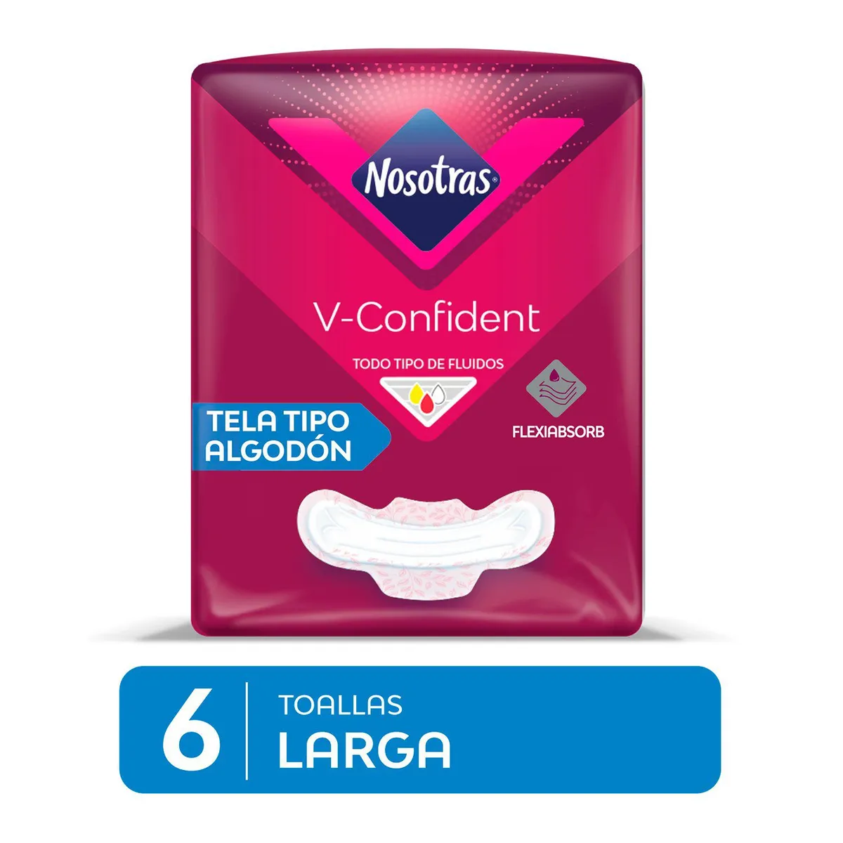NOSOTRAS - Toallas Higiénicas Nosotras V Confident Larga Empaque 6 Und