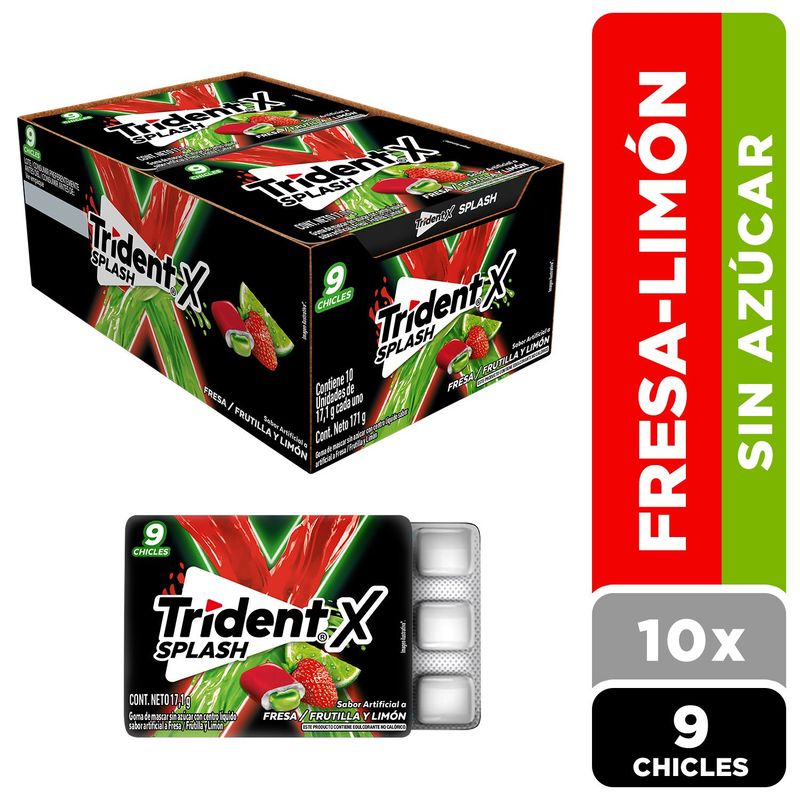 TRIDENT - Chicle Trident Splash Fresa y Limón