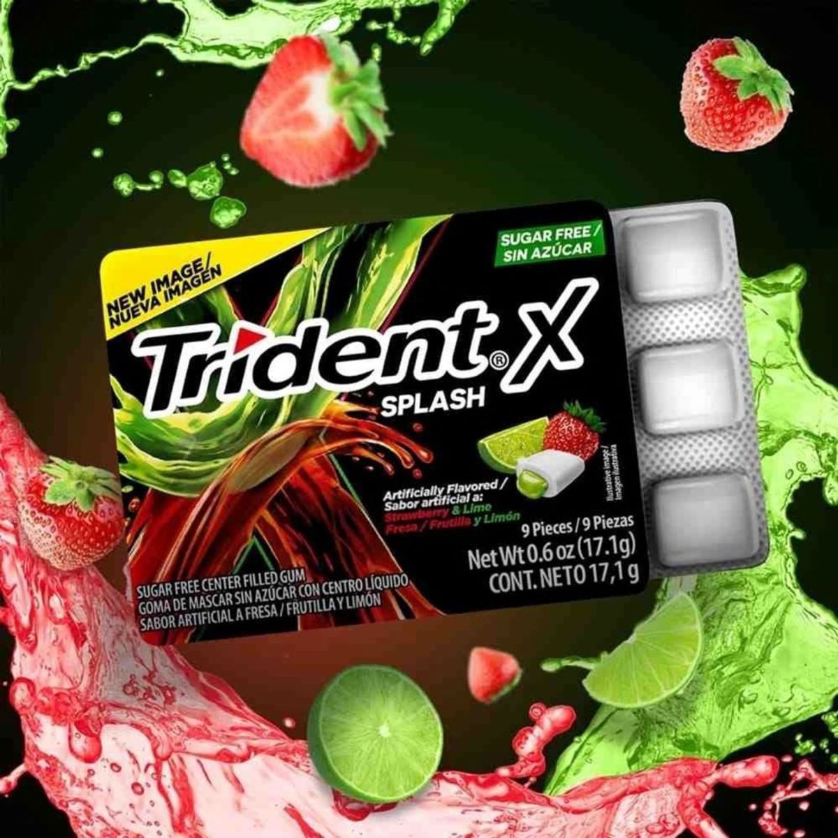 TRIDENT - Chicle Trident Splash Fresa y Limón