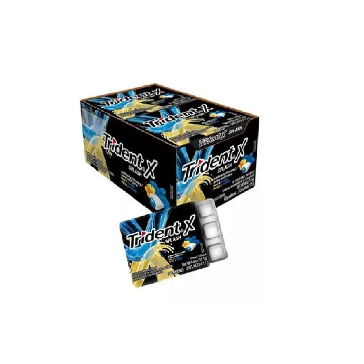 TRIDENT - Chicle Trident Splash Sin Azúcar Sabor Menta Vainilla Caja 10 Und