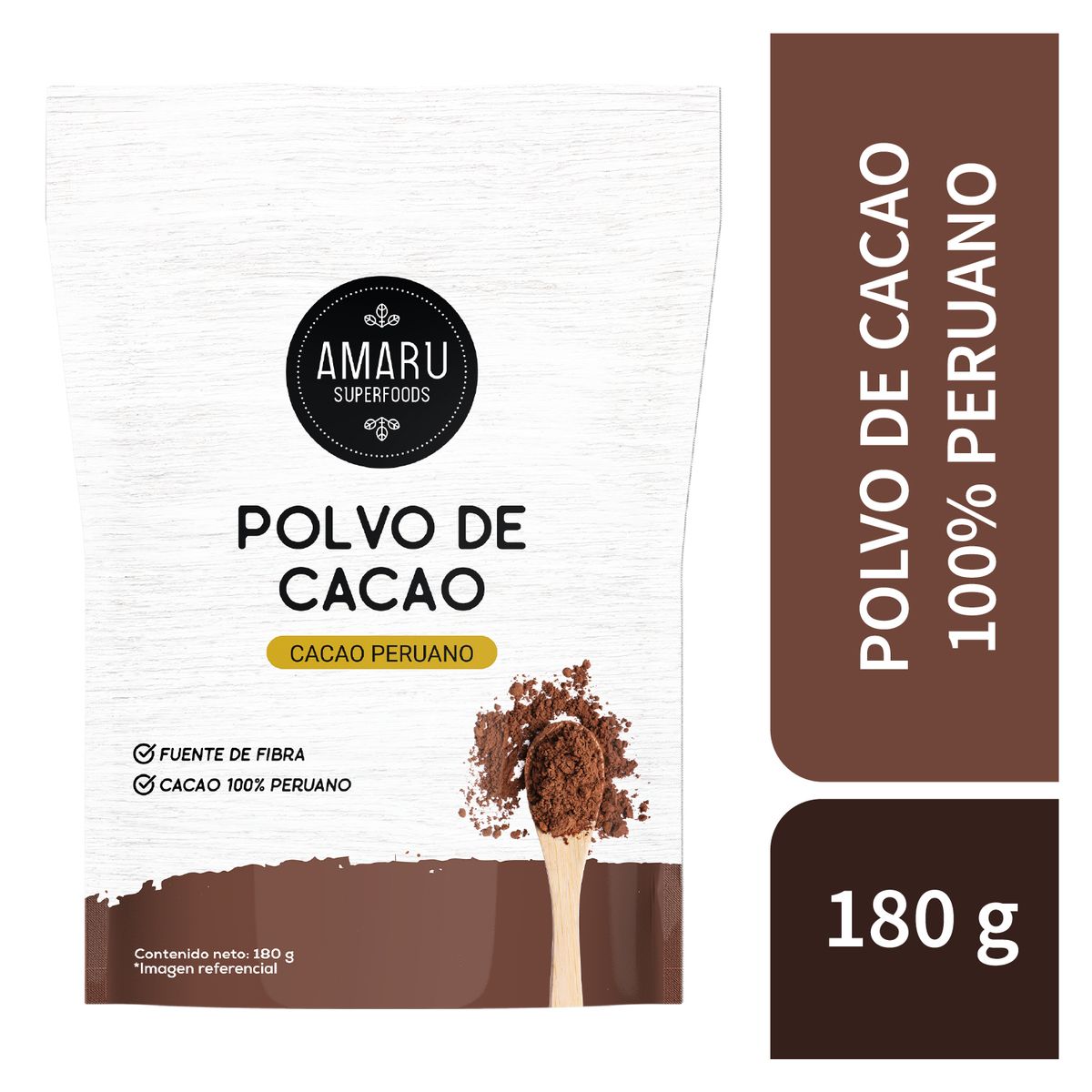 AMARU SUPERFOODS - Cacao en Polvo Amaru Superfoods Empaque 180 g