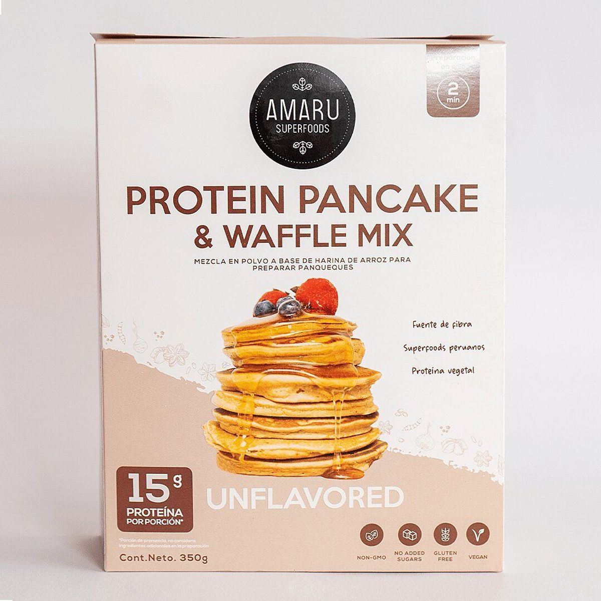 AMARU SUPERFOODS - Proteína Pancake Unflavore Amaru Superfoods 350 g