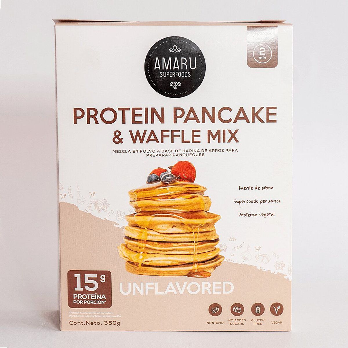 AMARU SUPERFOODS - Proteína Pancake Unflavore Amaru Superfoods 350 g