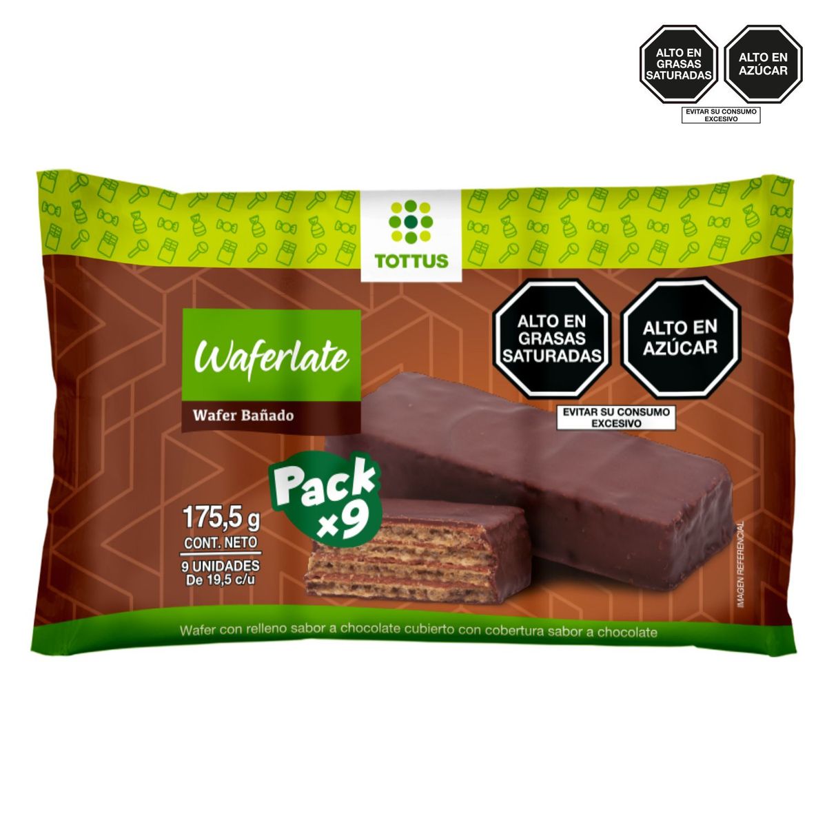 TOTTUS - Wafer Late Tottus 9 Unidades de 19.5g c/u