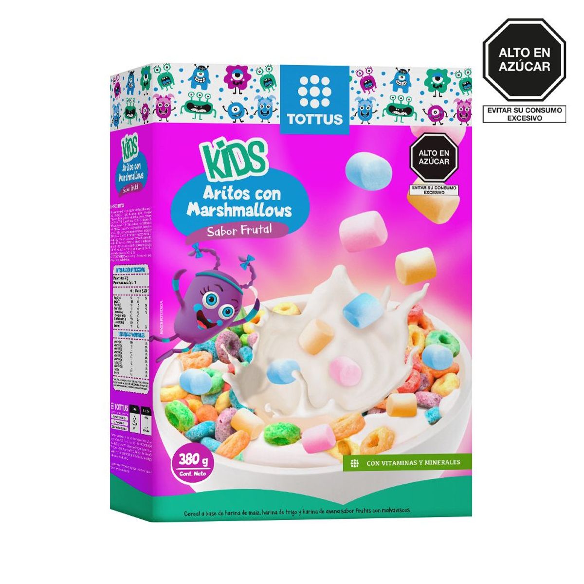 TOTTUS KIDS - Aritos Frutales Tottus Kids con Marshmallows Empaque 380 g
