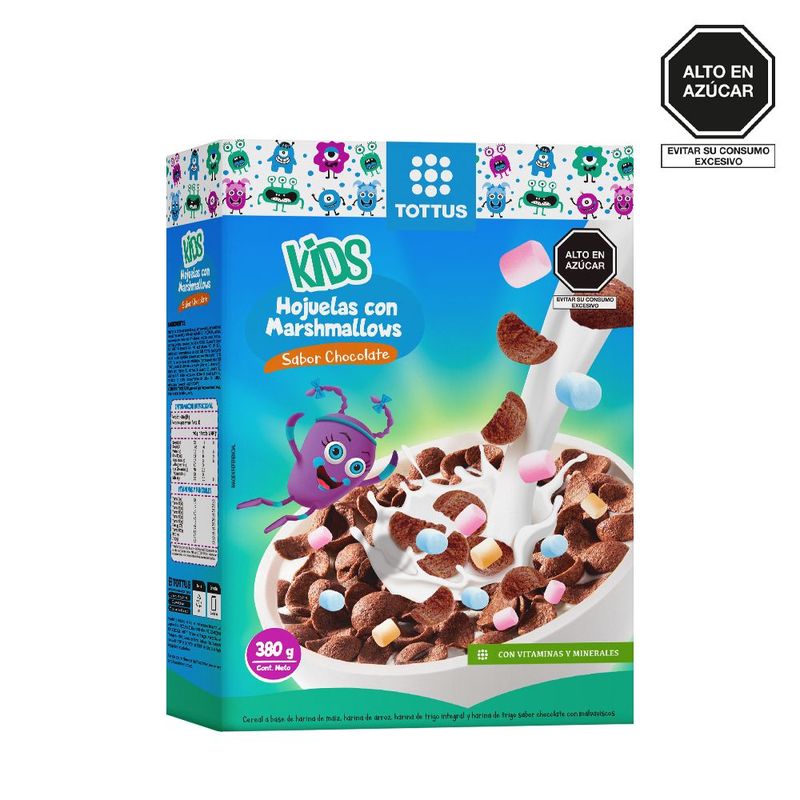 TOTTUS KIDS - Cereal Tottus Kids Hojuelas con Marshmellows Chocolate Caja 380 g