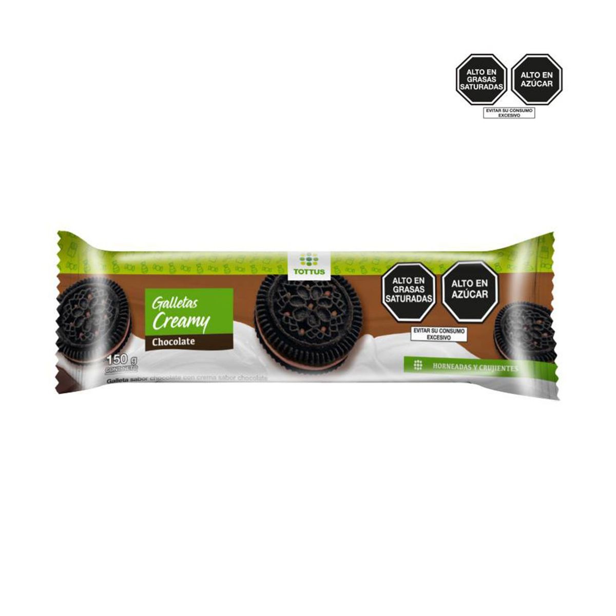 TOTTUS - Galletas Creamy Tottus Chocolate Empaque 150 g