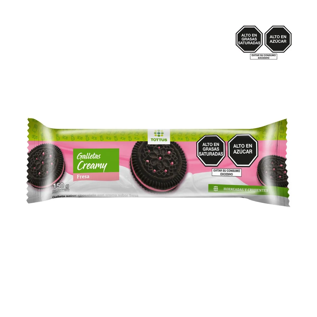TOTTUS - Galletas Creamy Tottus Fresa Empaque 150 g