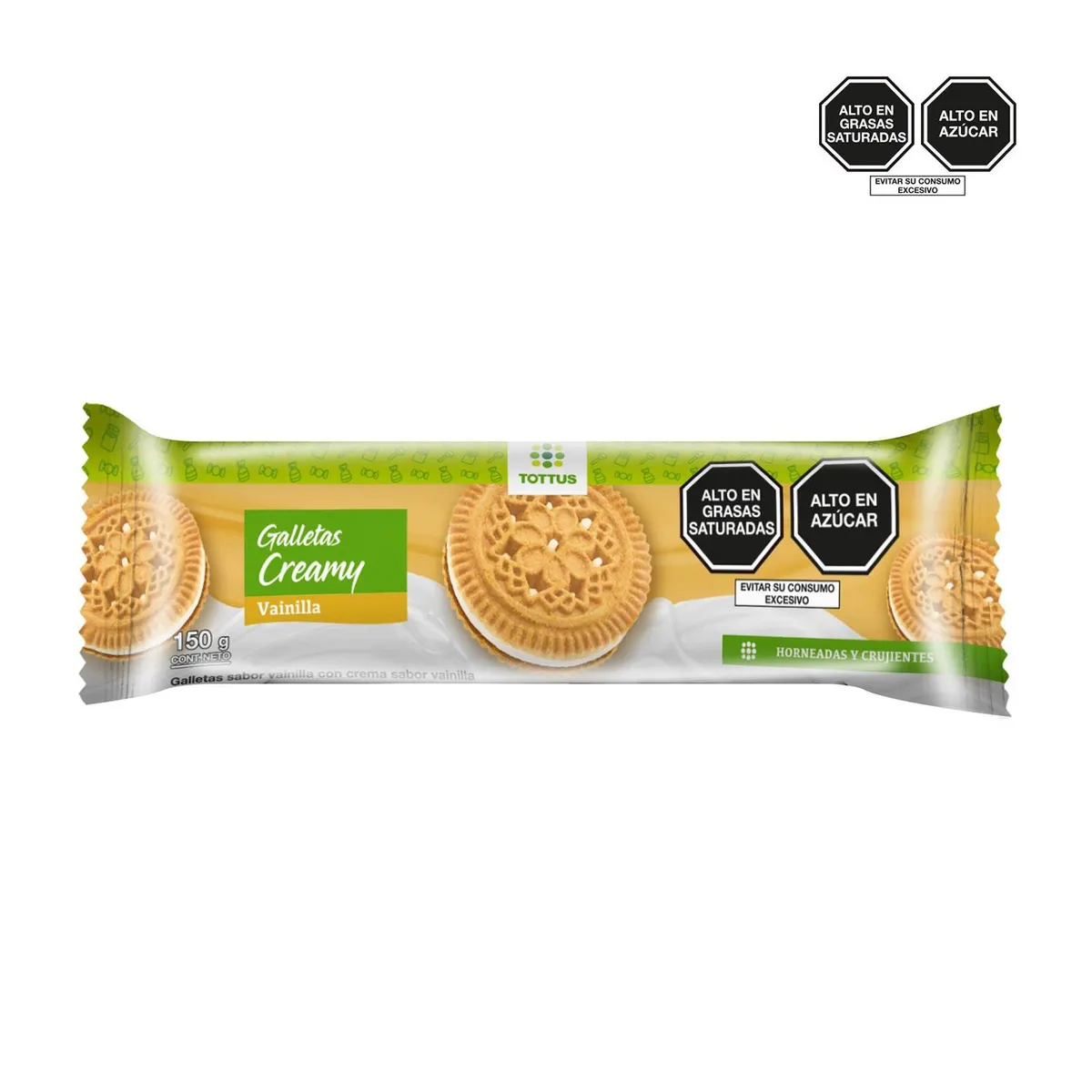 TOTTUS - Galletas Creamy Tottus Vainilla Empaque 150 g