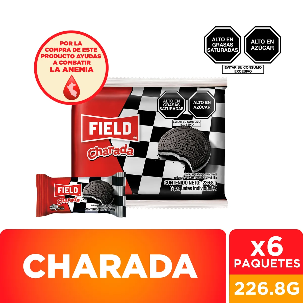 FIELD - Galletas Charada Field Chocolate con Vainilla Sixpack 226.8 g