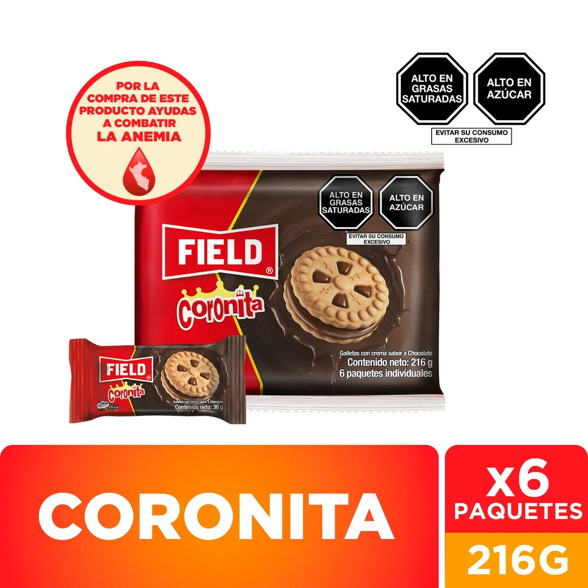 FIELD - Galletas Coronita Field Chocolate Sixpack 216 g