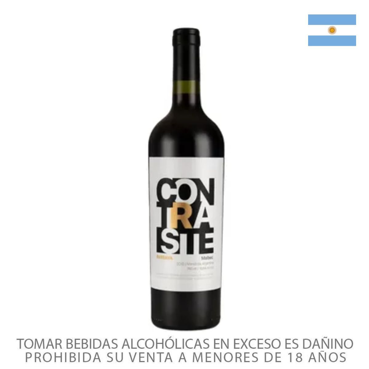 CONTRASTE - Vino Contraste Reserva Malbec Botella 750 mL