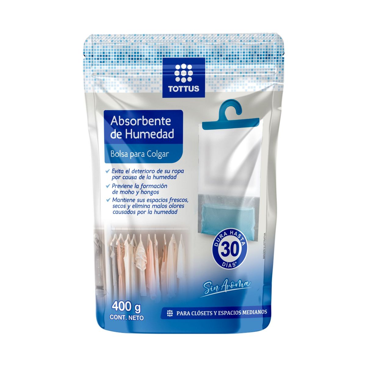 TOTTUS - Absorbente de Húmedad Colgante Tottus Sin Aroma Empaque 400 g