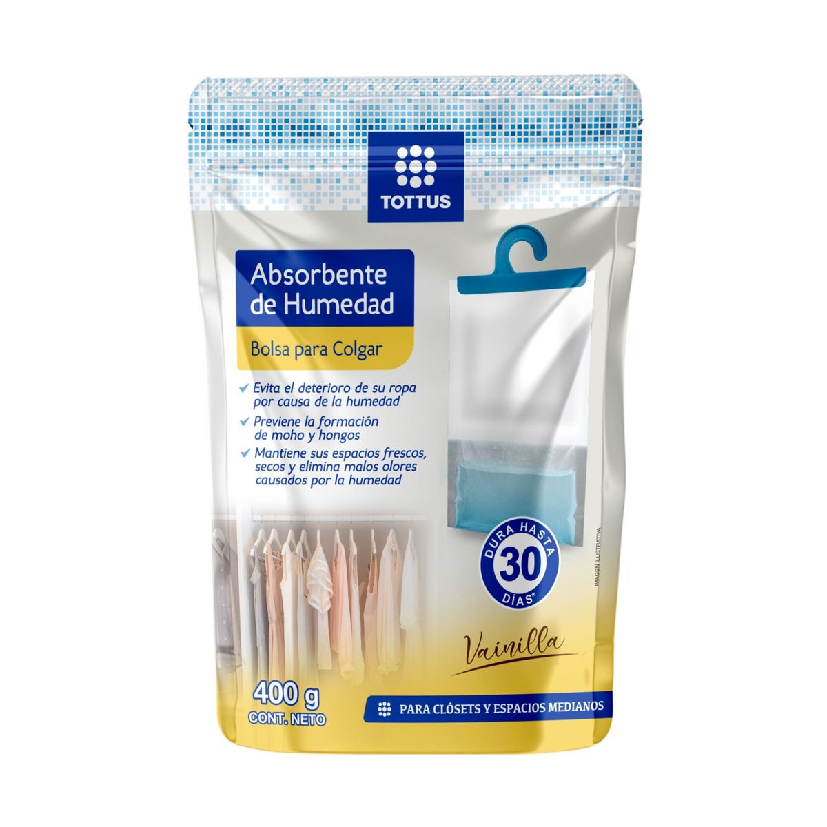TOTTUS - Absorbente de Húmedad Colgante Tottus Vainilla Empaque 400 g