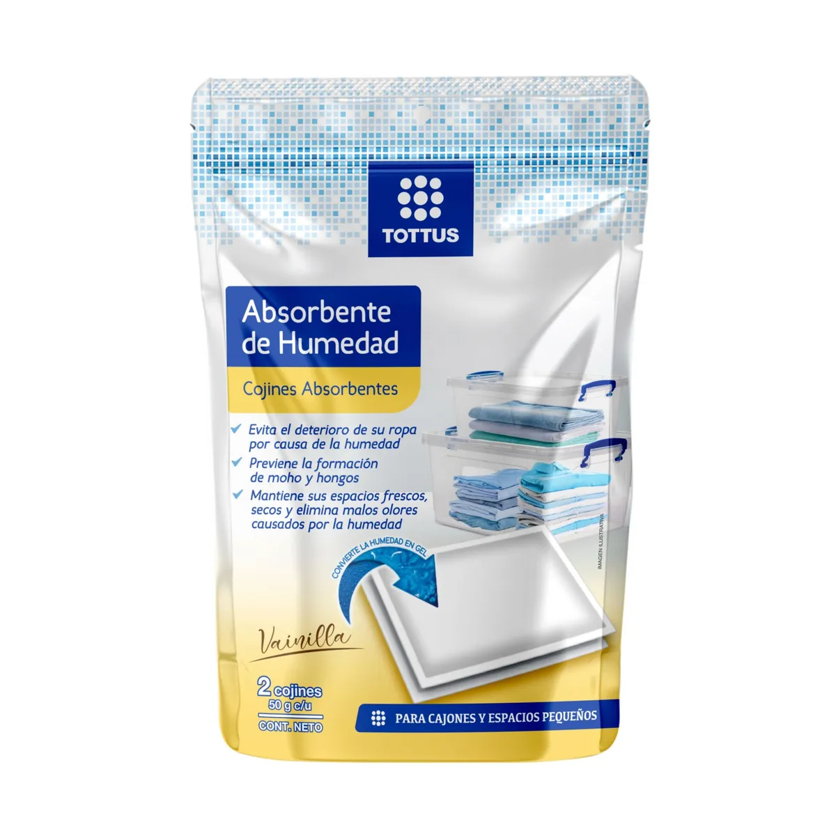 TOTTUS - Cojines Absorbentes de Humedad Tottus Vainilla Empaque 2 Und
