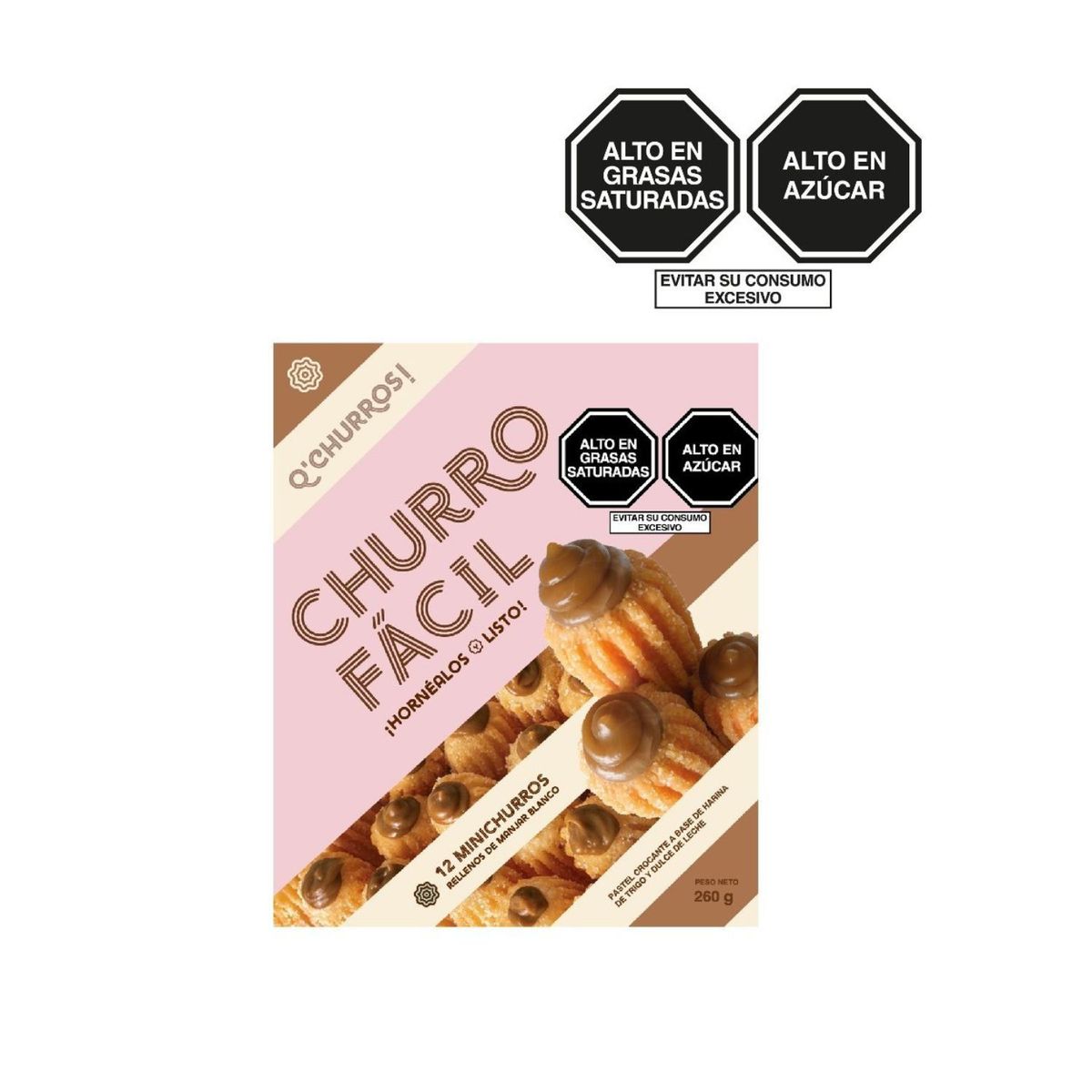 Q CHURROS - Mini Churros Q Churros Rellenos de Manjar Caja 12 Und