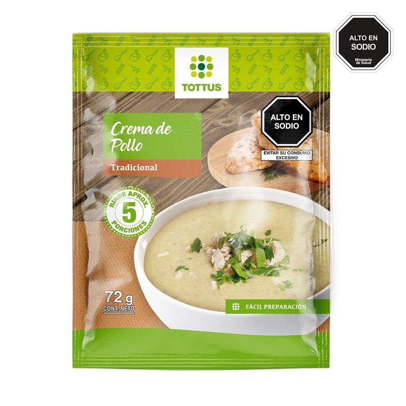 TOTTUS - Crema de Pollo Tottus 72 g