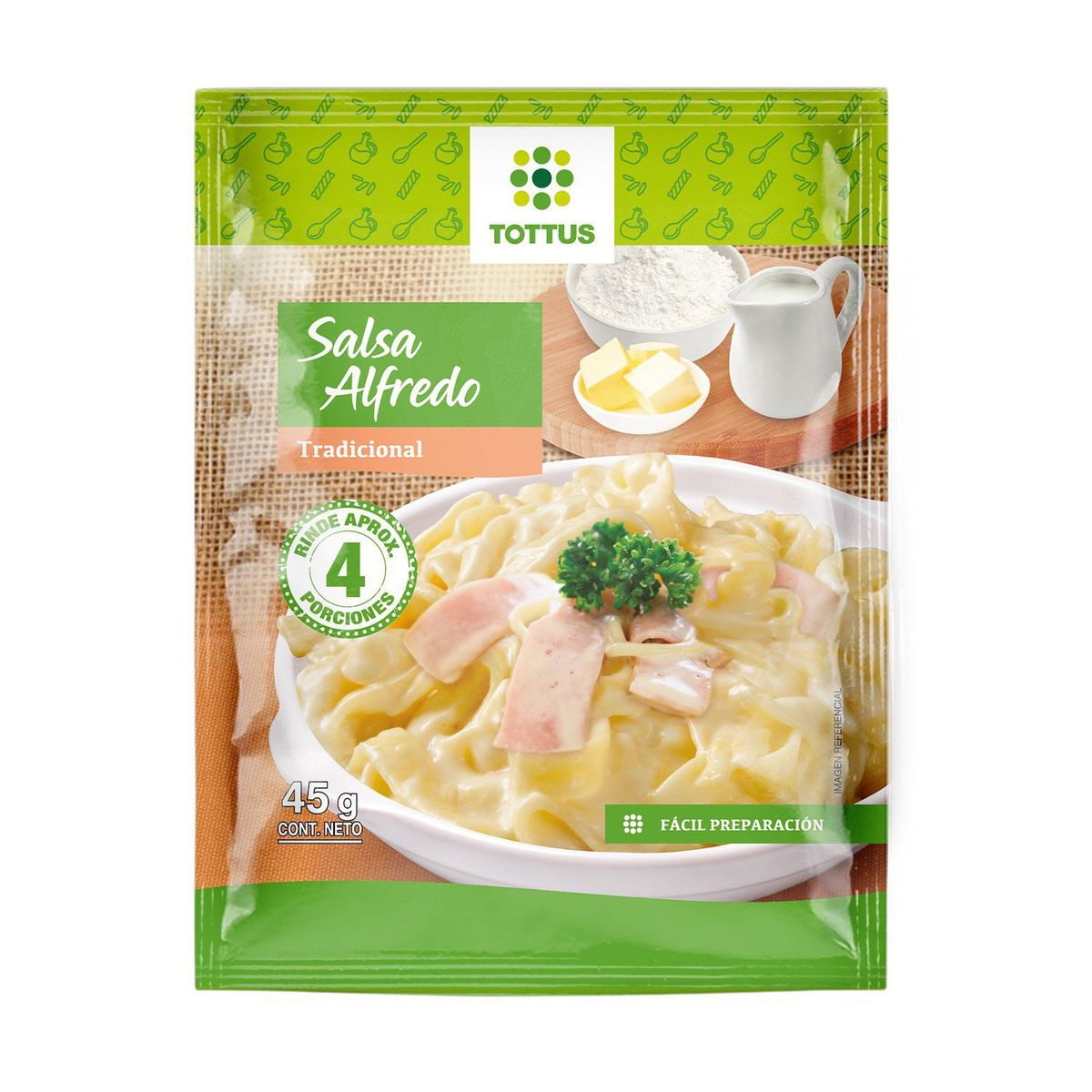 TOTTUS - Salsa Alfredo en Polvo Tottus 45 g