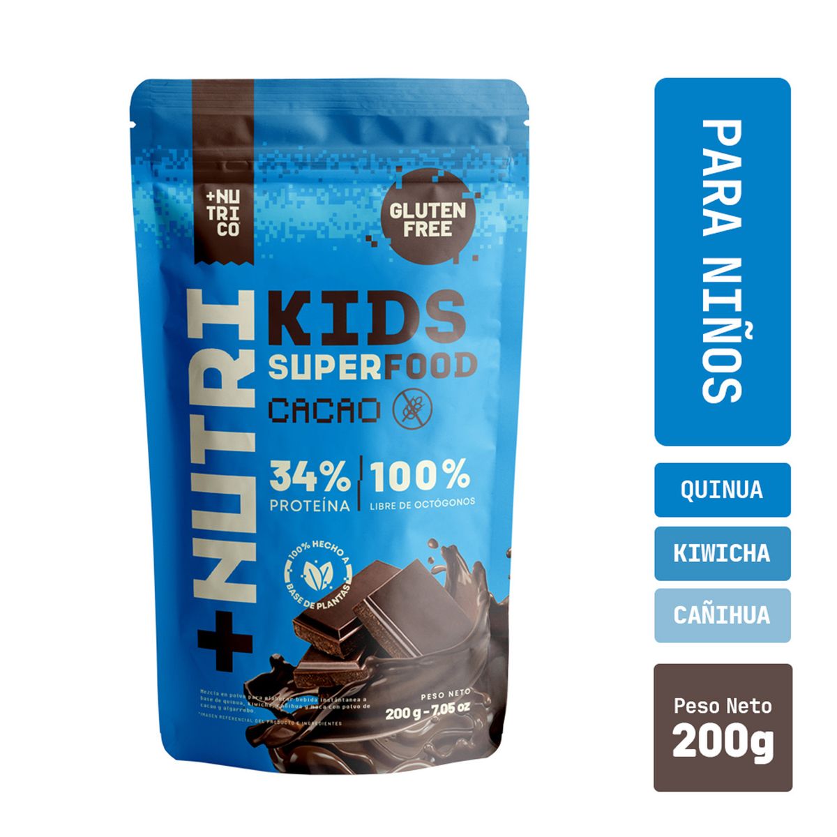 NUTRICO - Proteína Vegana Kids NutriCo Cacao Doypack 200 g