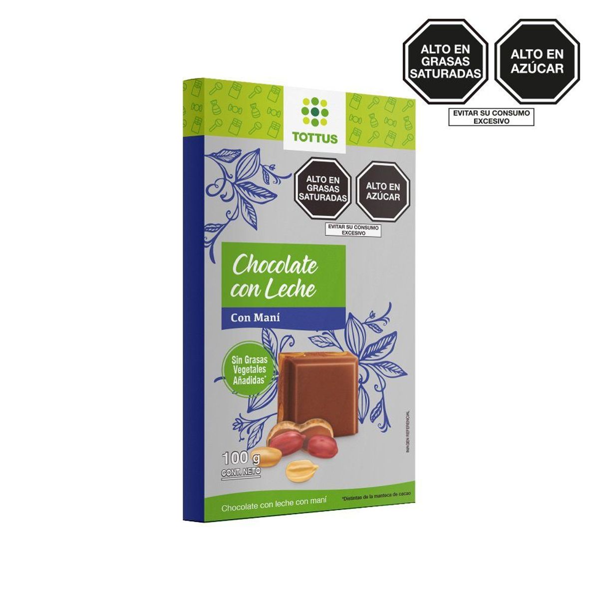 TOTTUS - Tableta Chocolate Con Maní Tottus 100 g
