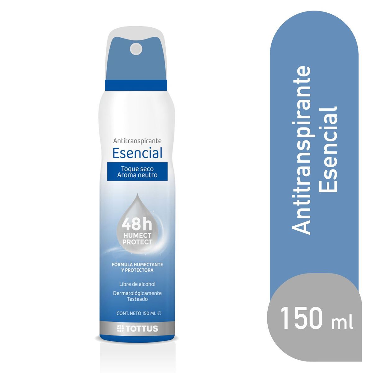 TOTTUS - Antitranspirante en Spray Tottus Mujer Esencial Envase 150 mL