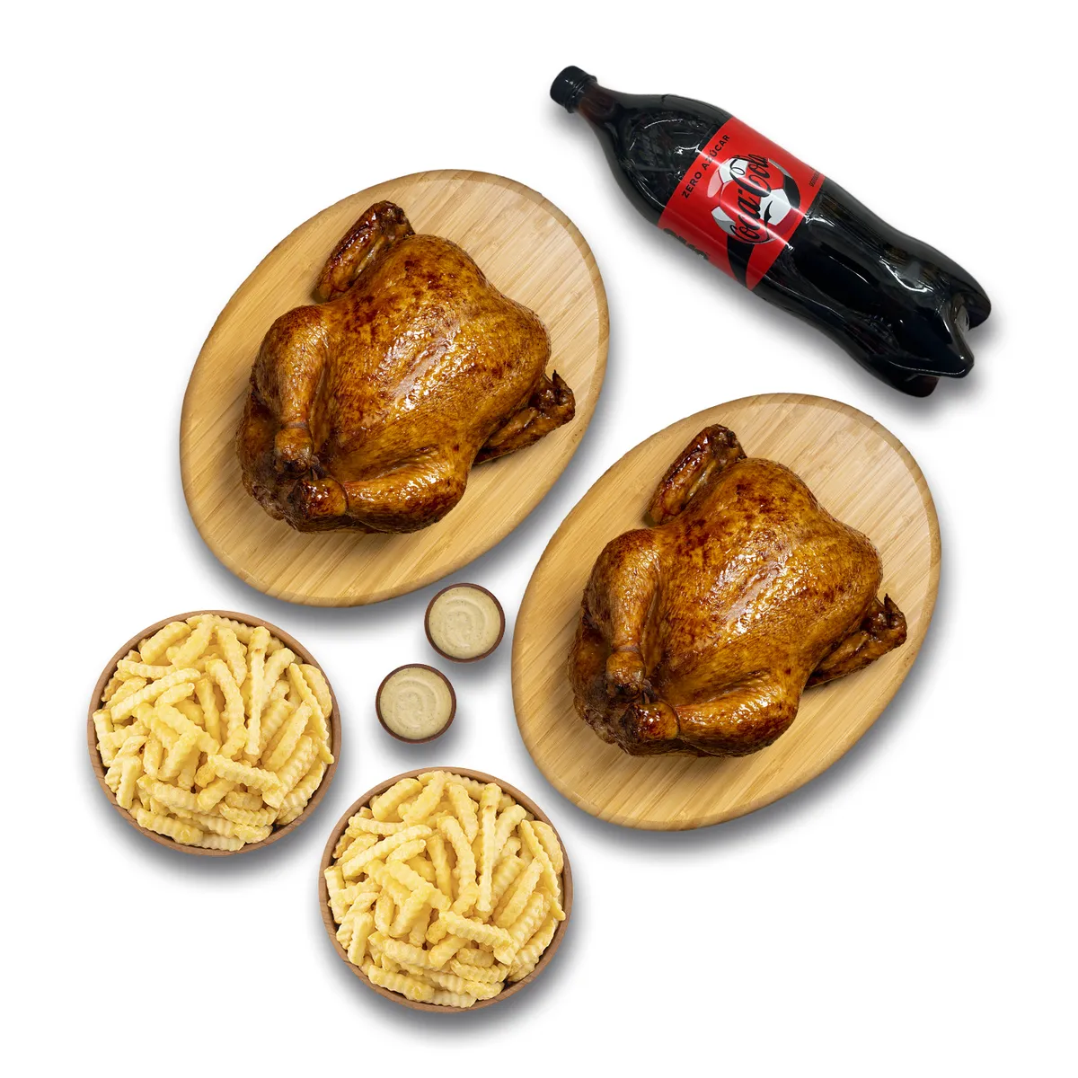 TOTTUS - 2 Pollos Rostizado + 2 Porciones De Papas + Coca Cola Sin Azúcar 1.5 L + 2 Ajíes
