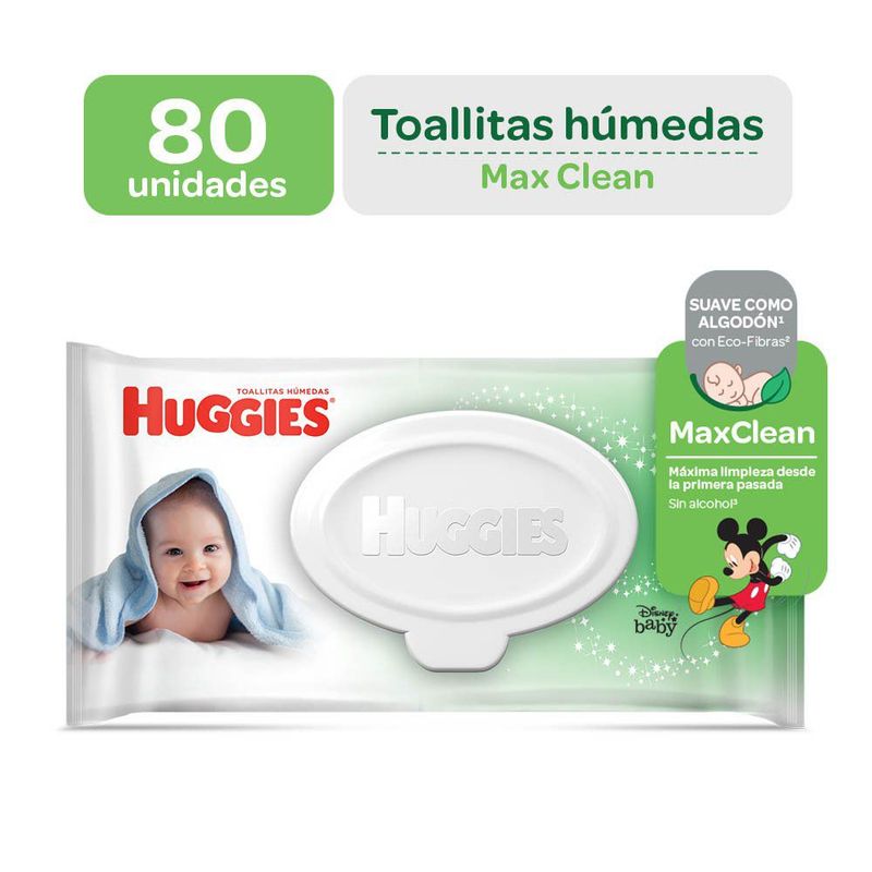 HUGGIES - Toallitas Húmedas Maxclean Sin Alcohol Huggies 80 Unidades