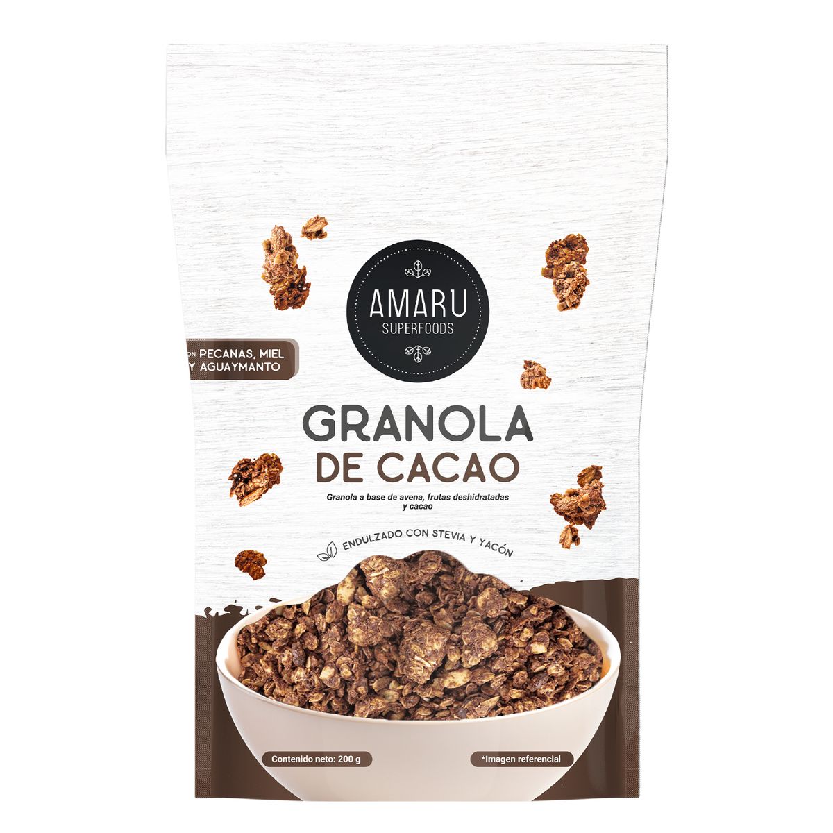 AMARU SUPERFOODS - Granola Amaru Superfoods Cacao Empaque 200 g