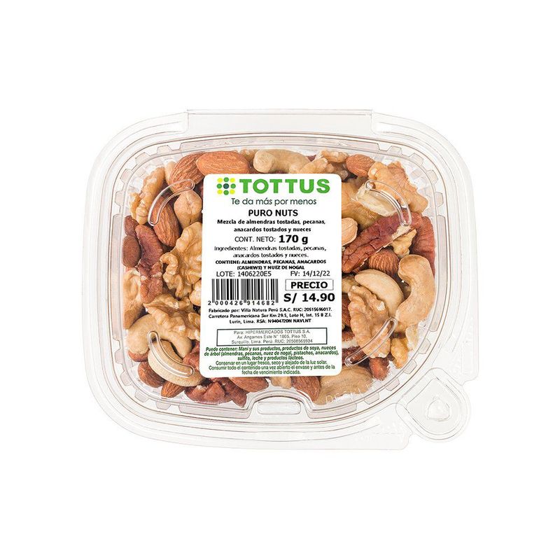 TOTTUS - Puro Nuts Nueces Tottus 170 g